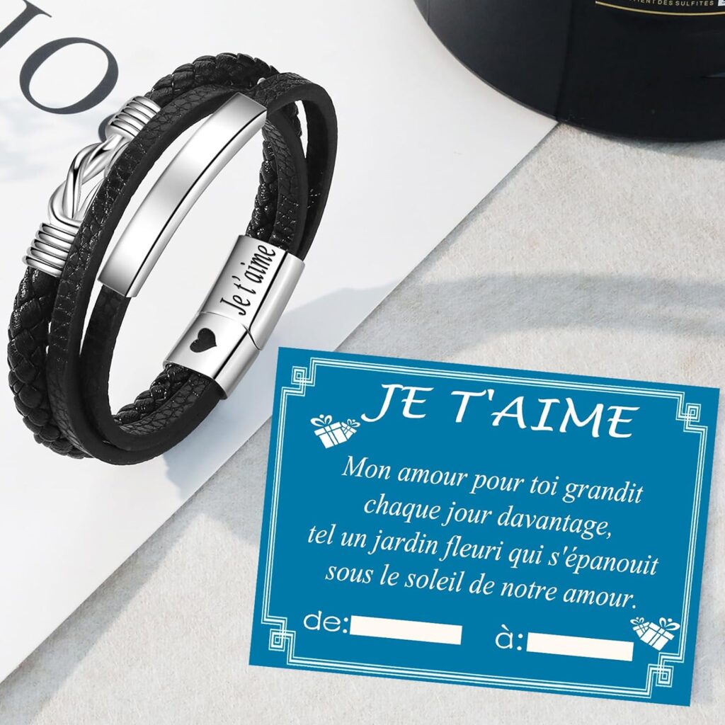 Cadeau Homme saint valentin - idee Cadeau Anniversaire Homme - Bracelet large avec fermeture magnétique