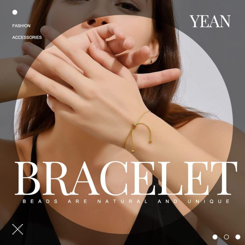 Yean Lot de 6 bracelets style Boho faits à la main à plusieurs couches en forme de lune, d’étoile et de cristal pour femmes et filles Doré